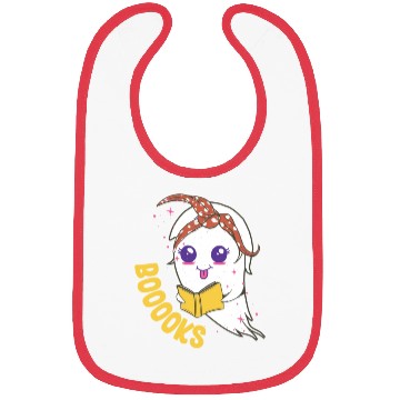 Discover Cute Ghost Book Reading for teacher booooks Bibs