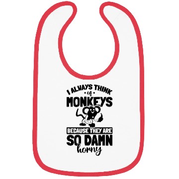 Discover I always think about Monkeys - Chimpanzee Oranguta Bibs