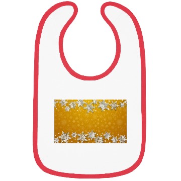 Discover Elegant Orange Winter Snowflakes Pattern Bibs