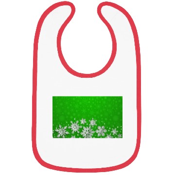 Discover Green Snowflakes Pattern Bibs