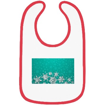 Discover Teal Snowflakes Pattern Bibs