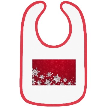 Discover Modern Red Snowflakes Pattern Bibs