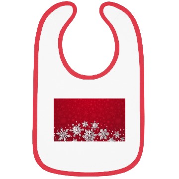 Discover Red Snowflakes Pattern Bibs