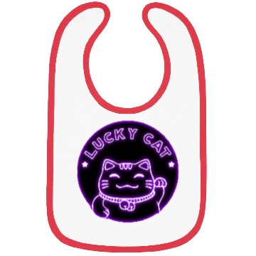 Discover Purple neon lucky cat Bibs