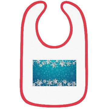 Discover Elegant Teal Winter Snowflakes Pattern Bibs