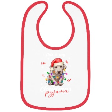 Discover Winter Christmas Pyjama Labrador Bibs