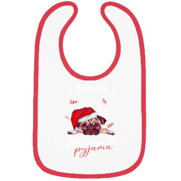 Discover Winter Christmas Pyjama Pug Bibs