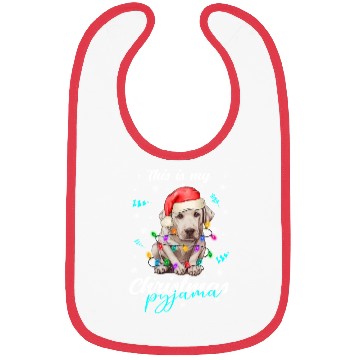 Discover Winter Christmas Pyjama Labrador Bibs