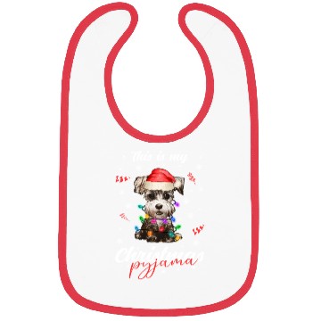 Discover Winter Christmas Pyjama Miniature Schnauzer Bibs