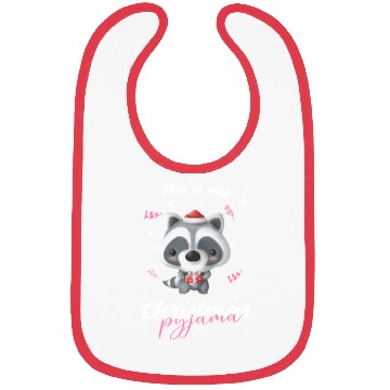 Discover Winter Christmas Pyjama Raccoon Bibs