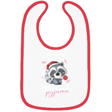 Discover Winter Christmas Pyjama Raccoon Bibs