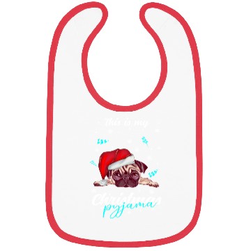Discover Winter Christmas Pyjama Pug Bibs