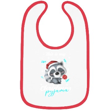 Discover Winter Christmas Pyjama Raccoon Bibs