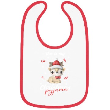 Discover Winter Christmas Pyjama Reindeer Bibs