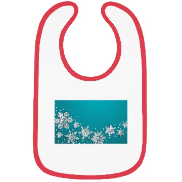 Discover Christmas Snowflakes Teal Winter Bibs