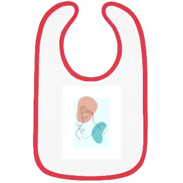 Discover beige minimalist woman line art Bibs
