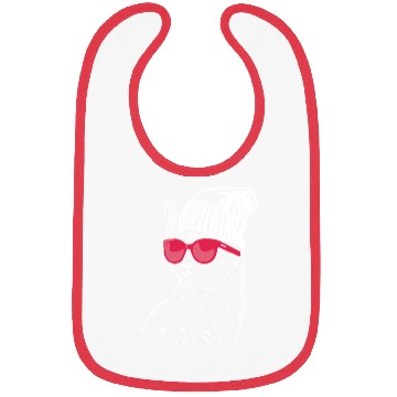 Discover Funny Cat with Red Sunglasses Bibs