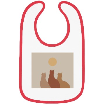 Discover Abstract Boho Cats Relaxed Aesthetic Beige Minimal Bibs