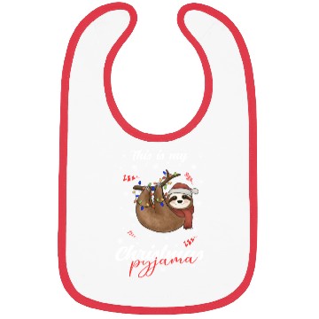 Discover Winter Christmas Pyjama Sloth Bibs