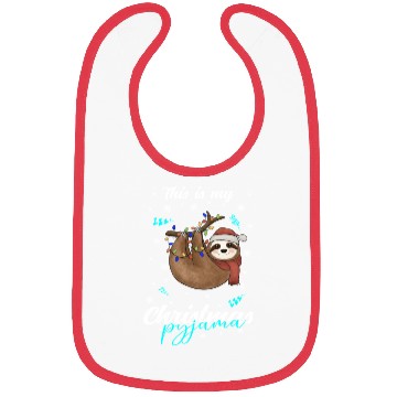Discover Winter Christmas Pyjama Sloth Bibs