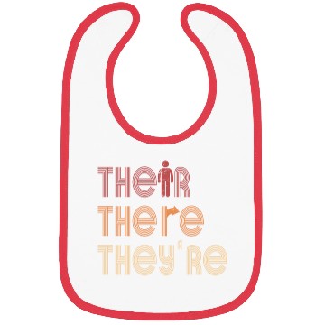 Discover Their There They're English Teacher Grammar Bibs