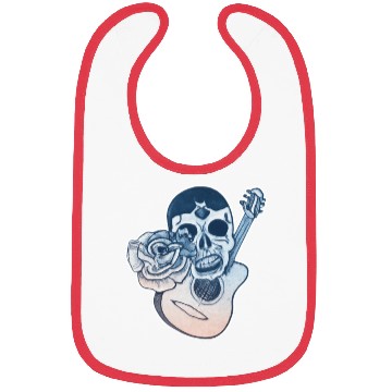 Discover Grotesque Rock And Roll Skull & Guitar Bibs