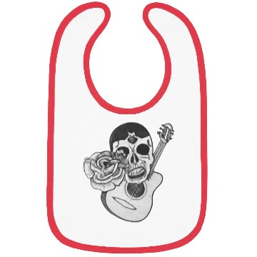 Discover Grotesque Rock And Roll Skull & Guitar Bibs