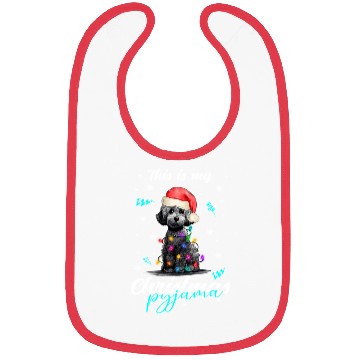 Discover Winter Christmas Pyjama Poodle Bibs
