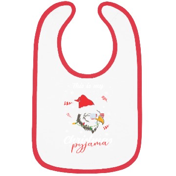 Discover Winter Christmas Pyjama Eagle Bibs