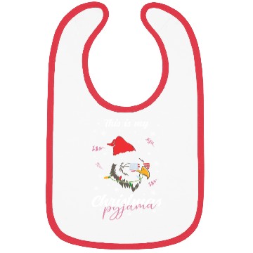 Discover Winter Christmas Pyjama Eagle Bibs