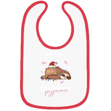Discover Winter Christmas Pyjama Sloth Bibs
