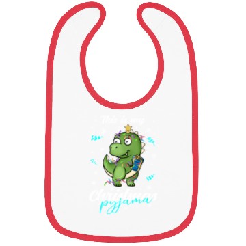 Discover Winter Christmas Pyjama Dinosaur Trex Bibs