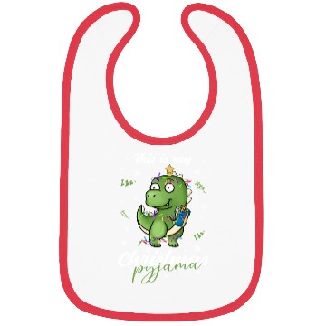 Discover Winter Christmas Pyjama Dinosaur Trex Bibs