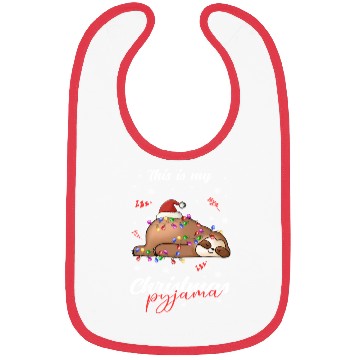 Discover Winter Christmas Pyjama Sloth Bibs