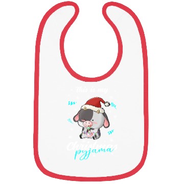 Discover Winter Christmas Pyjama Cow Bibs