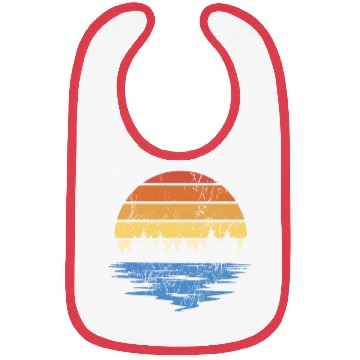 Discover RETRO FOREST WITH LAKE IN SUNSET VINTAGE Bibs