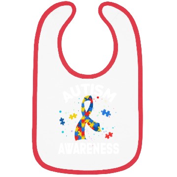 Discover Autism Awareness Ribbon Shape Bibs