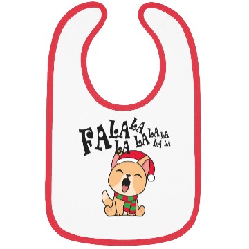 Discover Cute Christmas Dog Singing Fa la la la Song Bibs