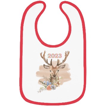 Discover Brown Beige Watercolor Illustrated Deer Bibs