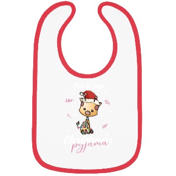 Discover Winter Christmas Pyjama Giraffe Bibs