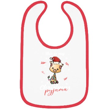 Discover Winter Christmas Pyjama Giraffe Bibs
