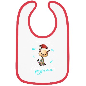 Discover Winter Christmas Pyjama Giraffe Bibs