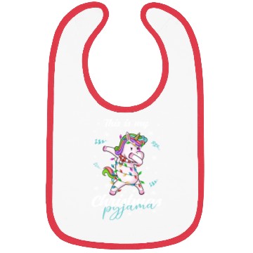 Discover Winter Christmas Pyjama Unicorn Bibs