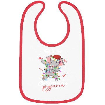 Discover Winter Christmas Pyjama Elephant Bibs