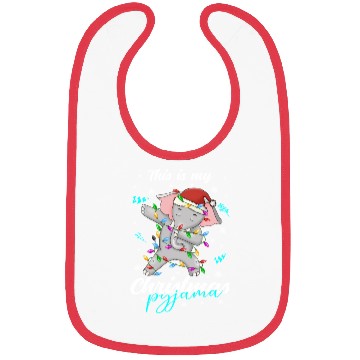 Discover Winter Christmas Pyjama Elephant Bibs