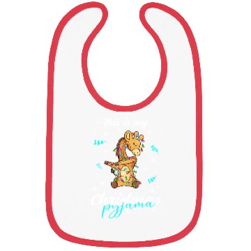 Discover Winter Christmas Pyjama Giraffe Bibs