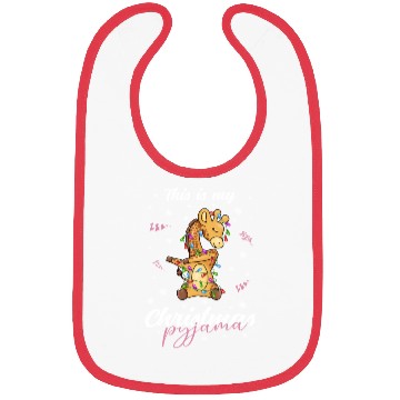 Discover Winter Christmas Pyjama Giraffe Bibs