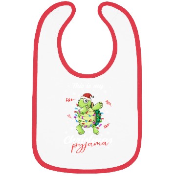 Discover Winter Christmas Pyjama Turtle Bibs
