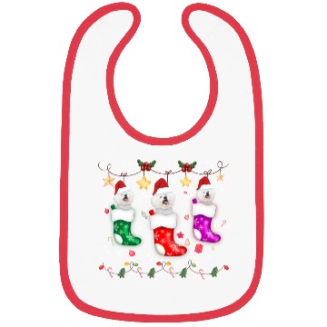 Discover Bichon Frise Christmas Lights Gift Funny Xmas Bibs