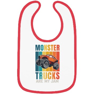 Discover Monster Trucks Are My Jam Vintage Retro Bibs